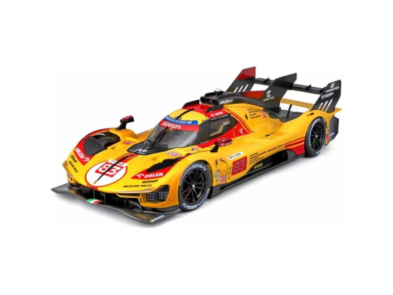 Ferrari 499P #83 Kubica/Shwartzman/Ye DNF Le Mans 24H 2024 1:24 Scale Bburago Diecast Model
