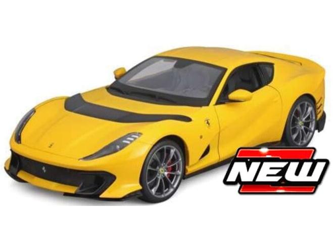 Ferrari 812 Competizione Yellow 1:18 Scale Diecast Car – Bburago-Bburago-Diecast Model Centre