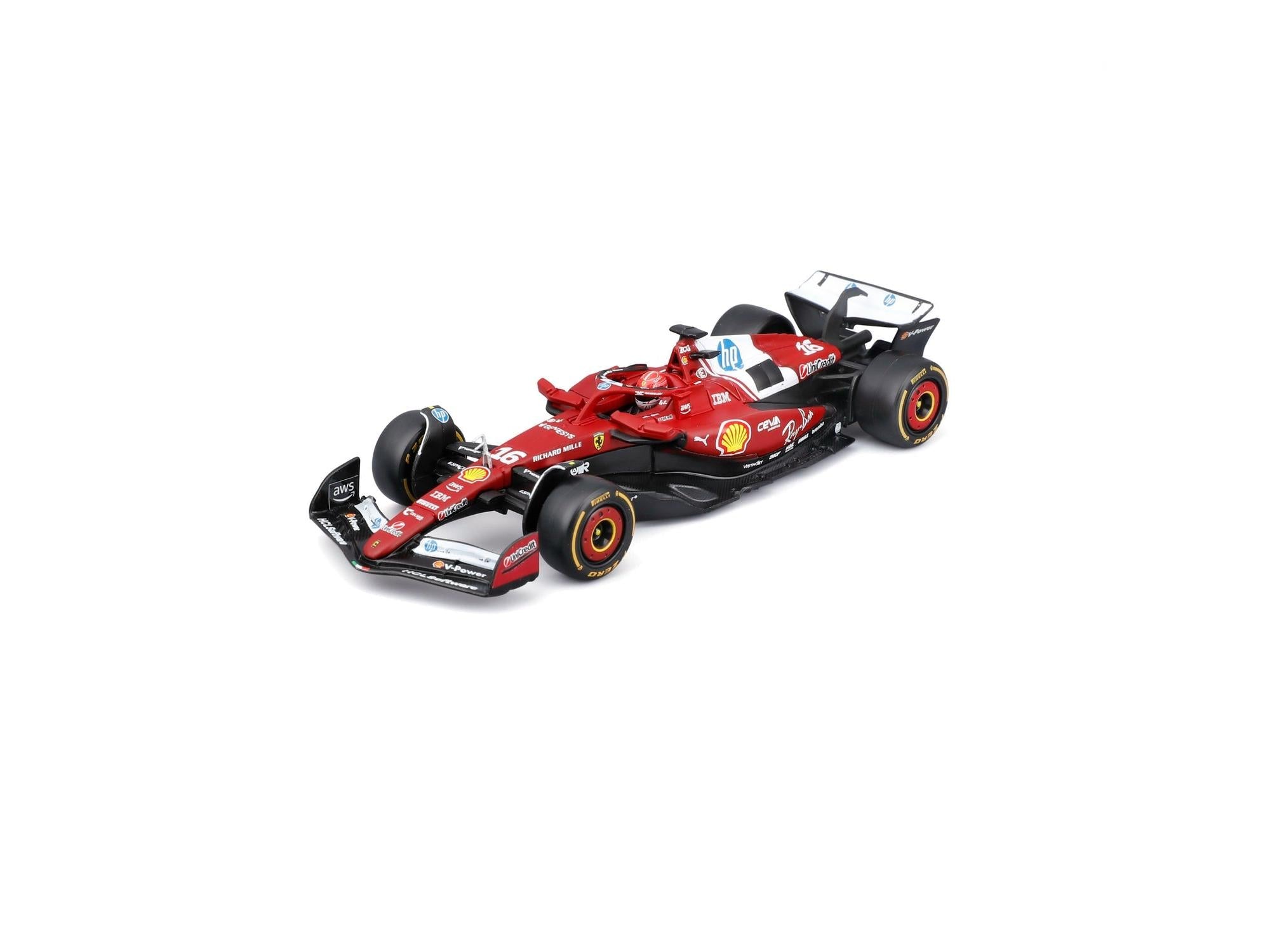 Ferrari SF-25 F1 2025 #16 Charles Leclerc w/Helmet 1:43 Scale Bburago Diecast Model Car-Bburago-Diecast Model Centre