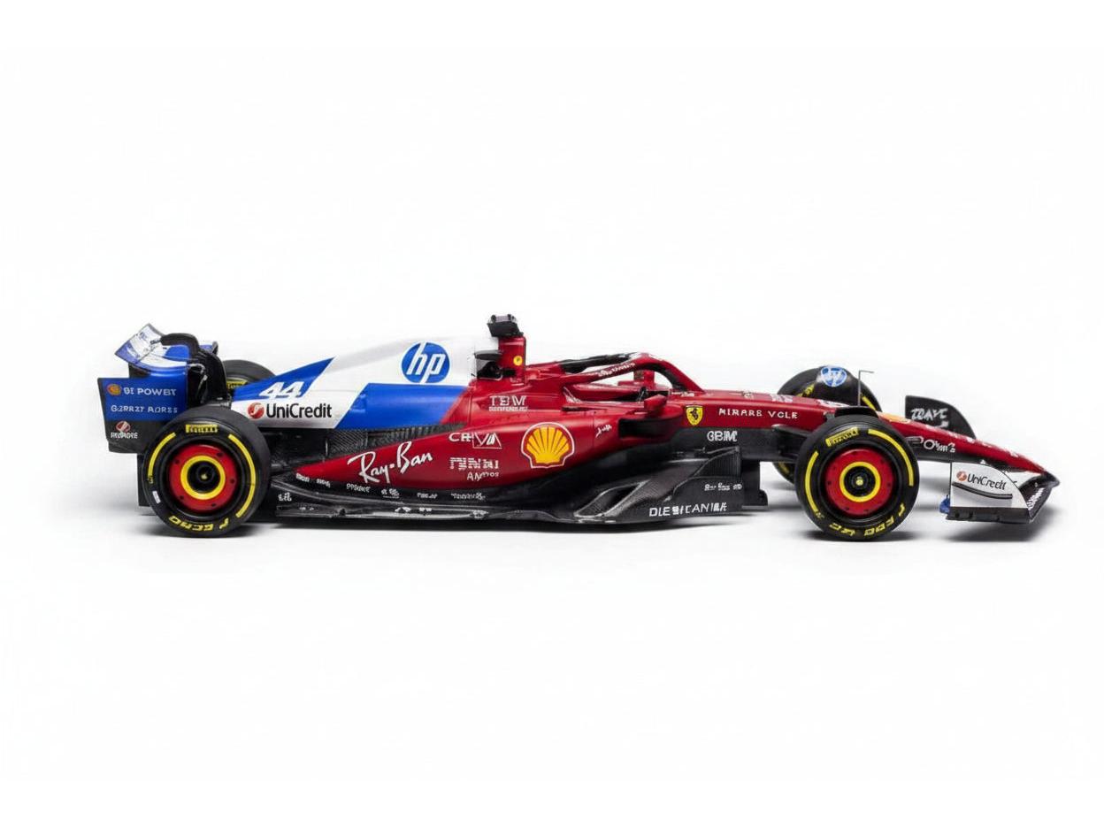Ferrari SF-25 F1 Miami GP 2025 w/Driver #44 Lewis Hamilton 1:24 Scale Bburago Diecast Model Car-Bburago-Diecast Model Centre