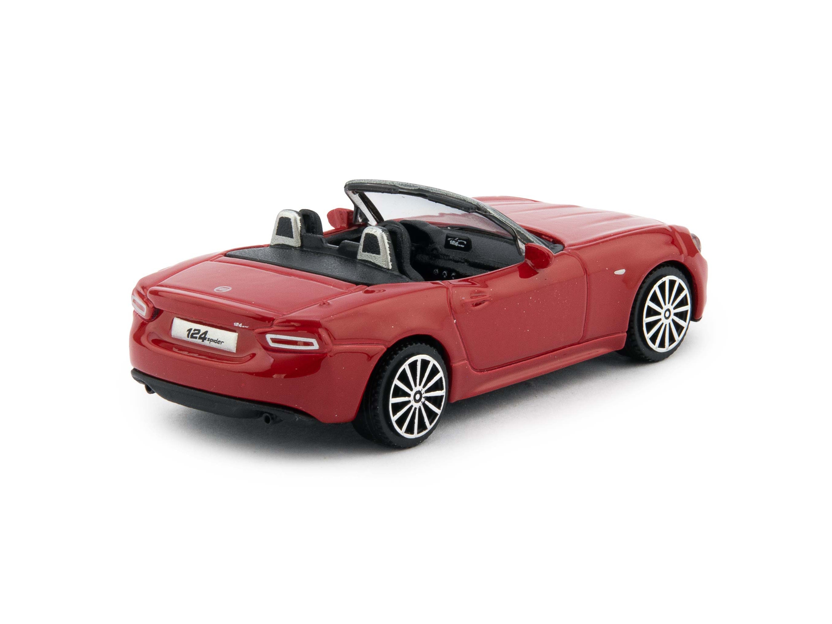 Fiat 124 Spider red - 1:43 Scale Toy Car-Bburago-Diecast Model Centre