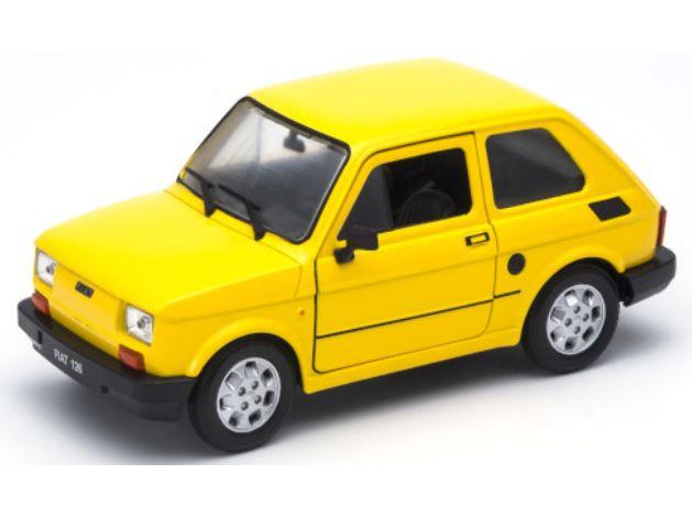Fiat 126 Yellow 1:24 Scale Welly Diecast Model-Welly-Diecast Model Centre