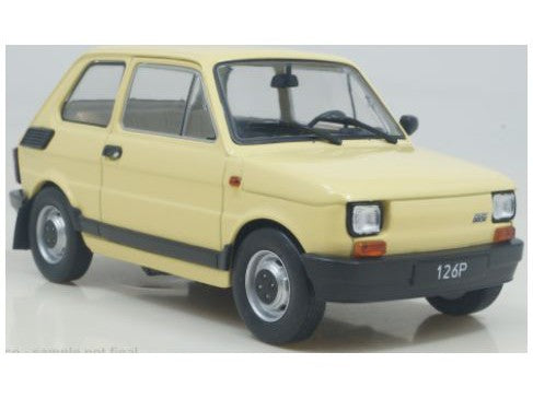 Fiat 126P 1985 yellow - 1:24 Scale Diecast Model Car-WhiteBox-Diecast Model Centre