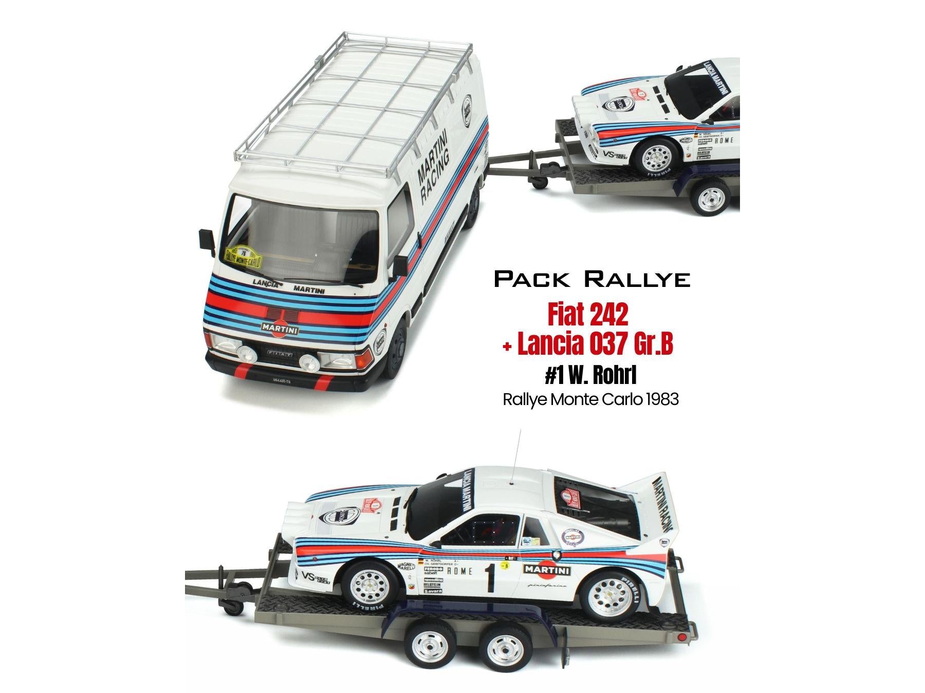 Fiat 242 Van and Lancia 037 Gr.B #1 W. Rohrl Monte Carlo Rally 1983 1:18 Scale OttOmobile Resin Model-OttOmobile-Diecast Model Centre