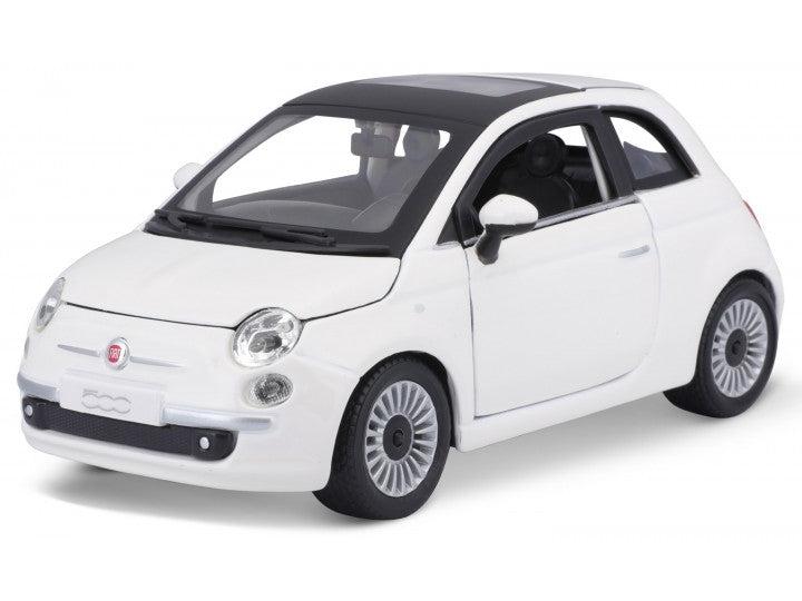 Fiat 500 2007 White 1:24 Scale Bburago Diecast Model Car-Bburago-Diecast Model Centre