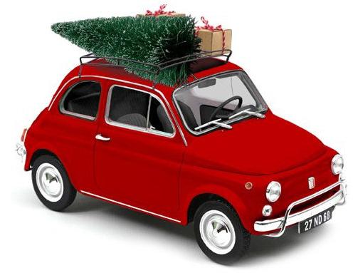 Fiat 500 L Red Christmas 1968 1:18 Scale Diecast Model Car – Norev-Norev-Diecast Model Centre