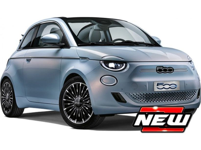 Fiat 500e blue 1:24 Scale Model Car