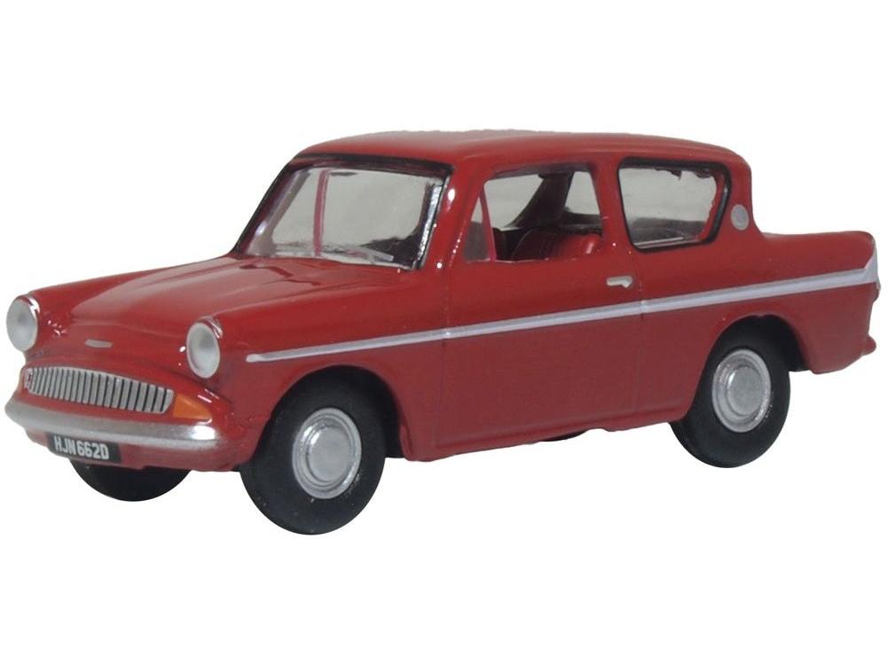 Ford Anglia Monaco Red 1:76 Scale Diecast Car – Oxford Diecast-Oxford Diecast-Diecast Model Centre