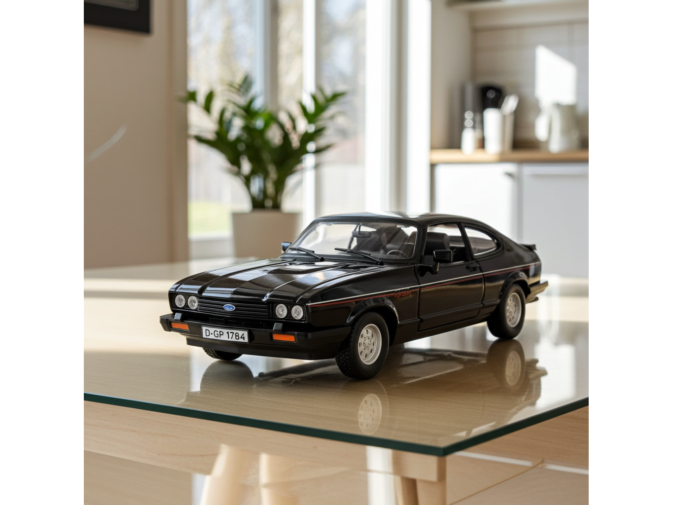 Ford Capri 2.8i 1982 black- 1:24 Model Car Bburago 21093K