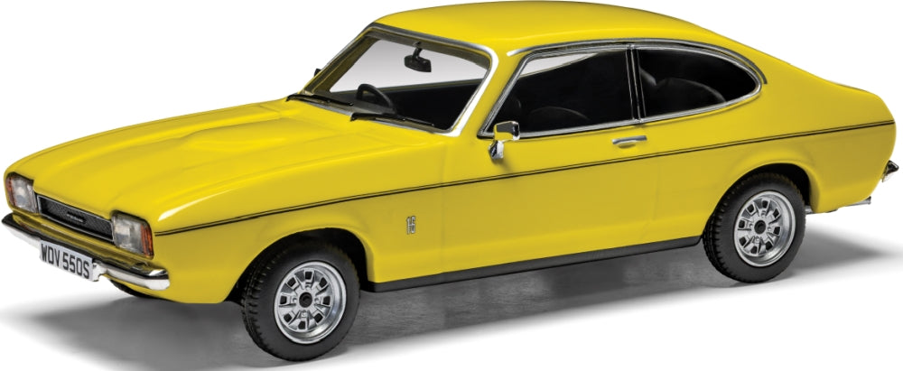 Ford Capri Mk2 1.6L Signal Yellow 1:43 Scale Diecast Model Car – Corgi-Corgi-Diecast Model Centre