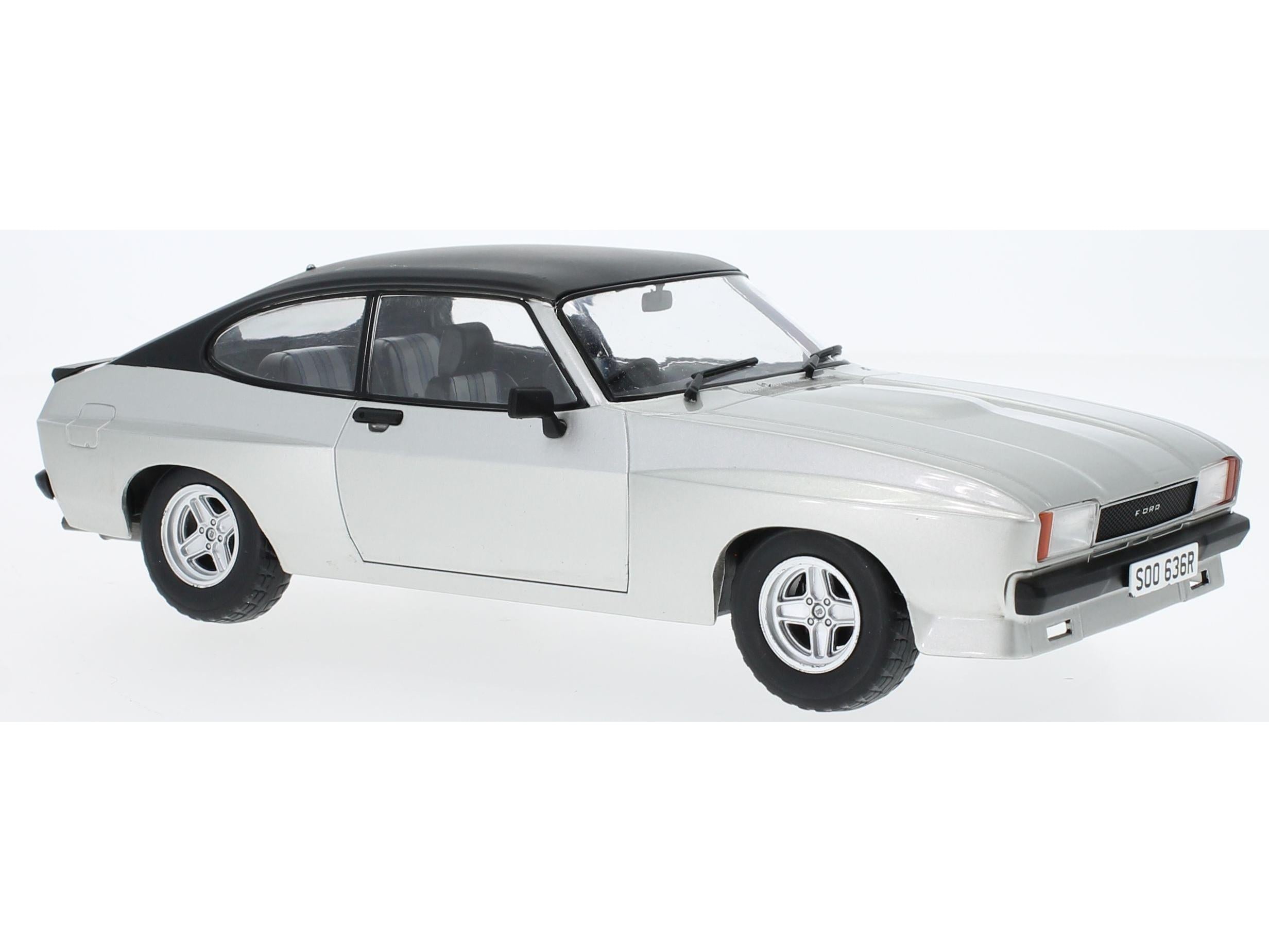 Ford Capri Mk2 X-Pack Silver/Matt Black Reg SOO 636R Famous 70/80s TV Car 1:18 Scale Diecast Model Car Group-Model Car Group-Diecast Model Centre