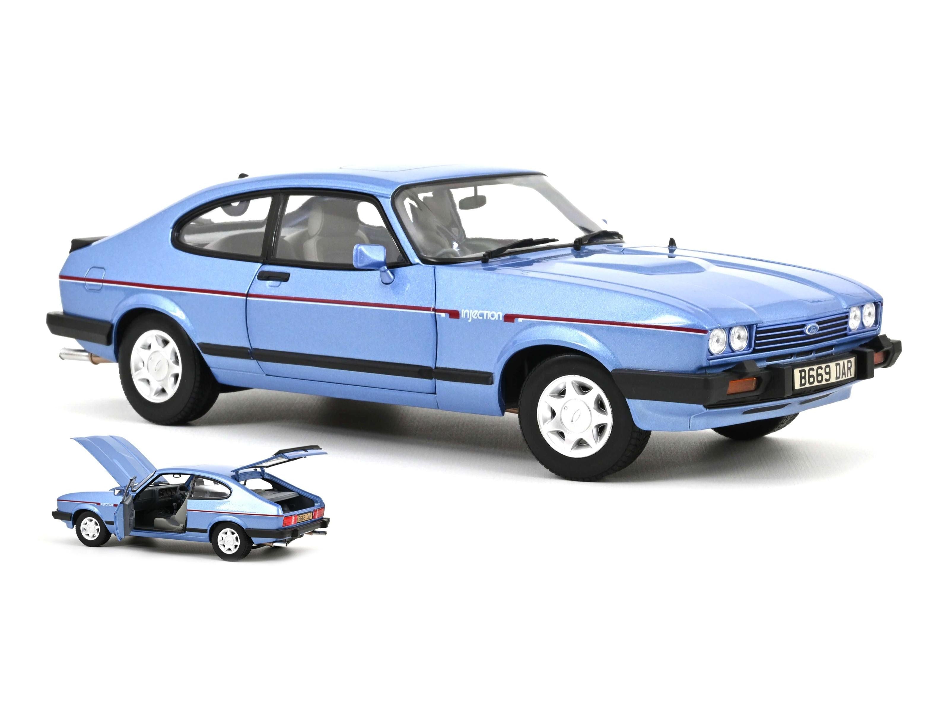 Ford Capri Mk3 2.8 Injection 1984 RHD Paris Blue Metallic 1:18 Scale Norev Diecast Model Car-Norev-Diecast Model Centre