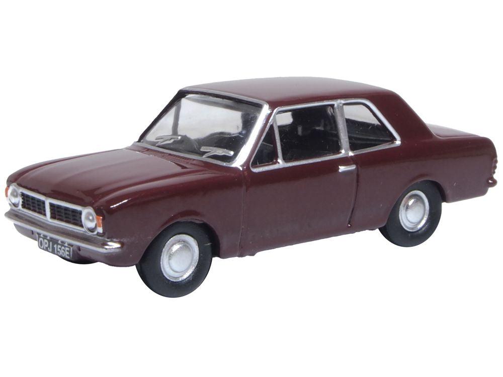 Ford Cortina Mk2 Black Cherry 1:76 Scale Oxford Diecast Model-Oxford Diecast-Diecast Model Centre