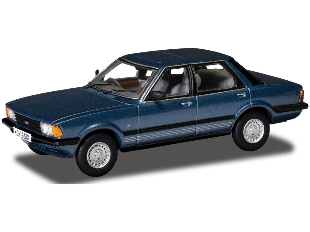 Ford Cortina Mk5 2.3 Ghia Titan Blue 1:43 Corgi Vanguards Diecast Model Car-Corgi-Diecast Model Centre