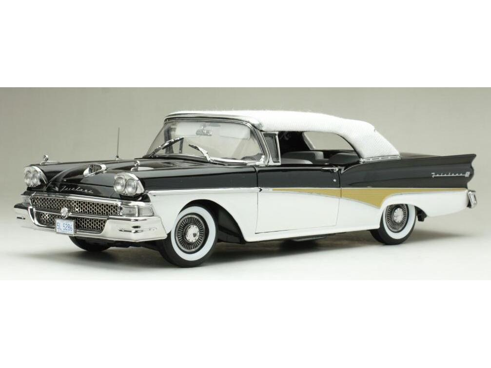Ford Fairlane 500 Convertible Black/White 1958 1:18 Scale Sun Star Diecast Model Car-Sun Star-Diecast Model Centre