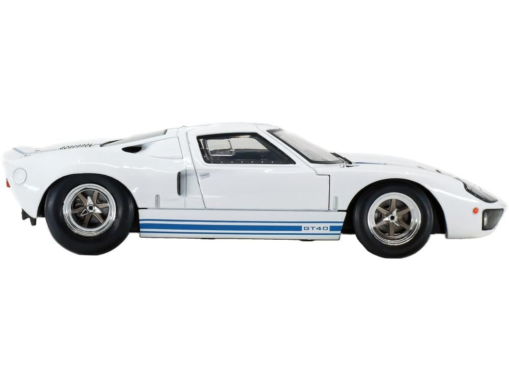 Ford GT40 Mk1 White/Blue Stripes 1968 1:18 Scale Diecast Car – Solido-Solido-Diecast Model Centre
