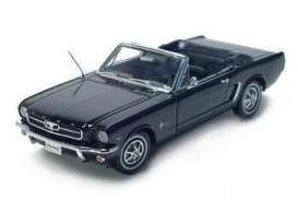 Ford Mustang Convertible 1964 Black 1:18 Scale Diecast Car – Welly-Welly-Diecast Model Centre