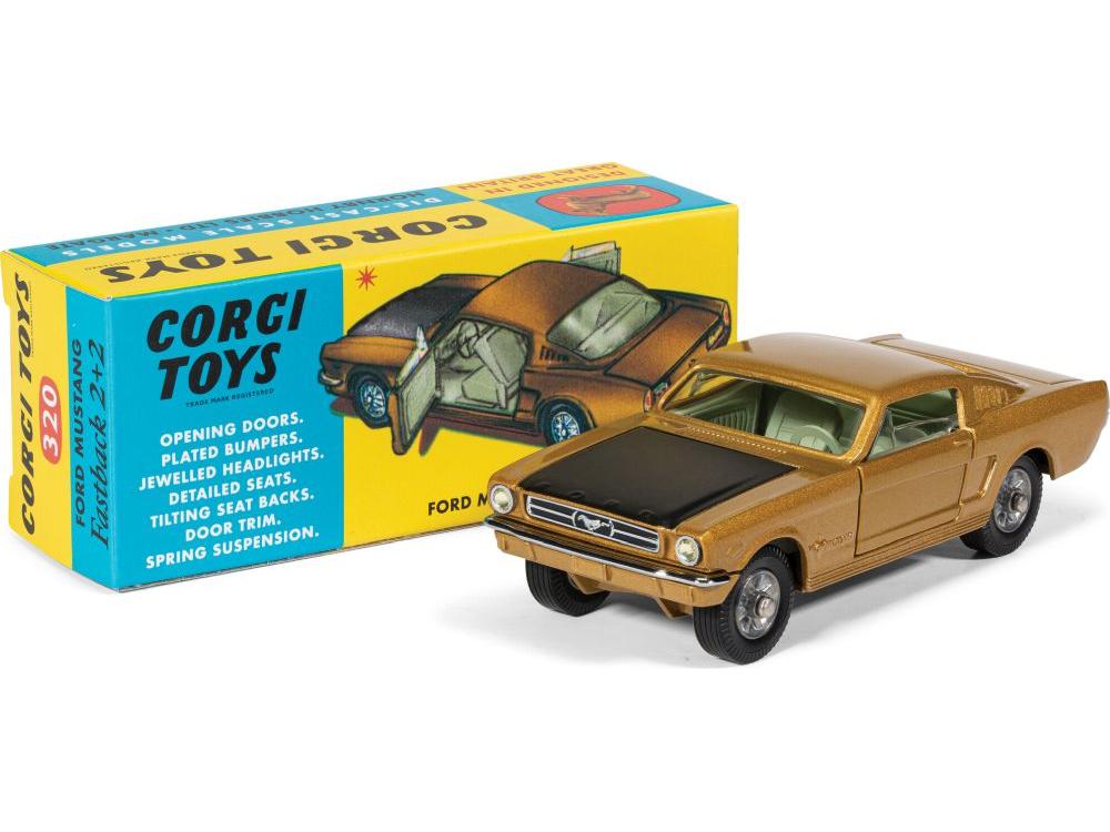 Ford Mustang Fastback Coupe Gold/Black 1:46 Scale Corgi Diecast Model-Corgi-Diecast Model Centre