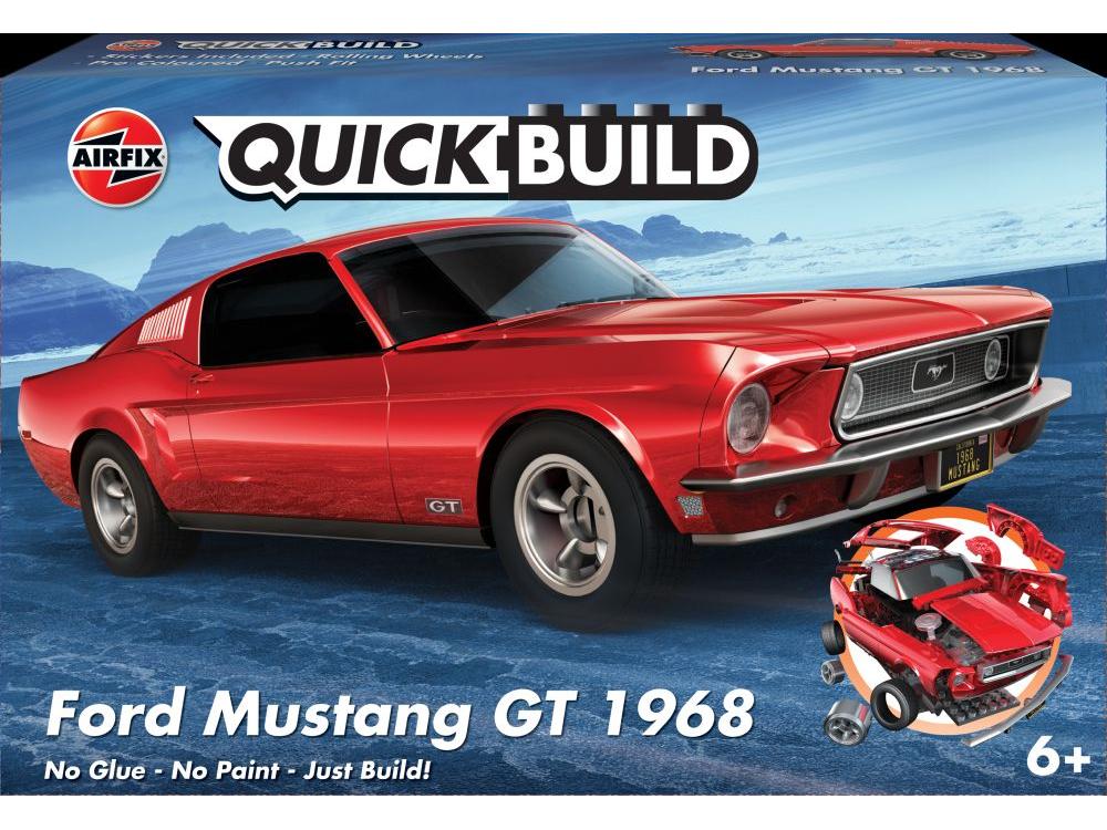 Ford Mustang GT 1968 Airfix QUICKBUILD Plastic Kit-Airfix-Diecast Model Centre
