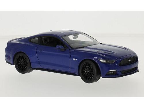 Ford Mustang GT 2015 Blue 1:24 Scale Welly Diecast Model-Welly-Diecast Model Centre