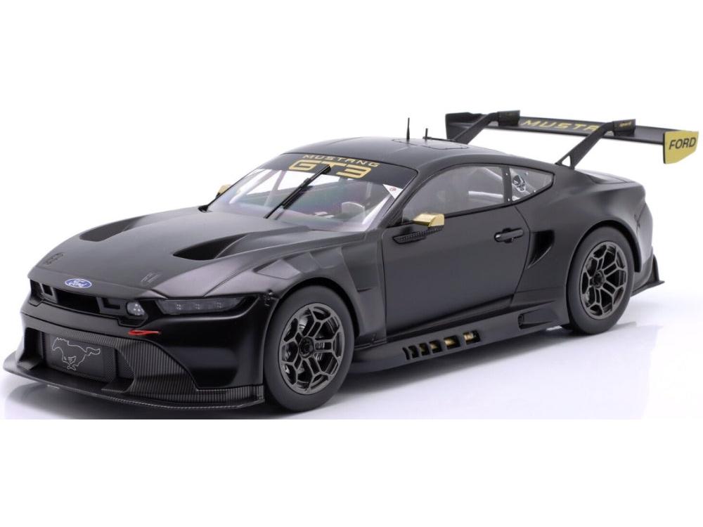 Ford Mustang GT3 Racing Spec Plain Body Version 2024 Dull Black 1:18 Scale Diecast Car – IXO-IXO-Diecast Model Centre