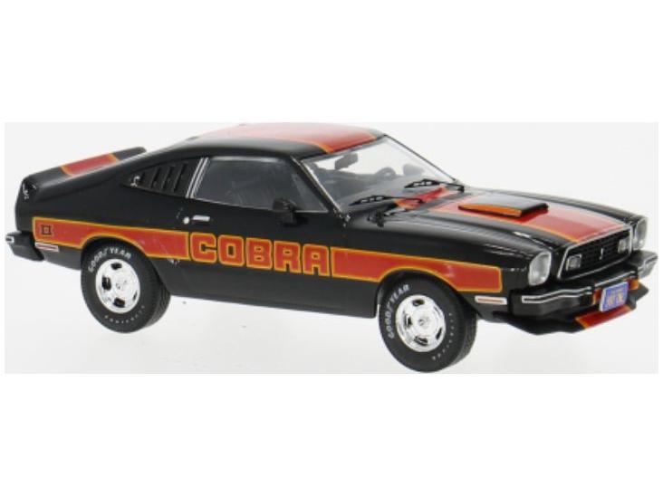 Ford Mustang Mk2 Cobra Black/Red Decoration 1977 1:43 Scale IXO Diecast Model Car-IXO-Diecast Model Centre