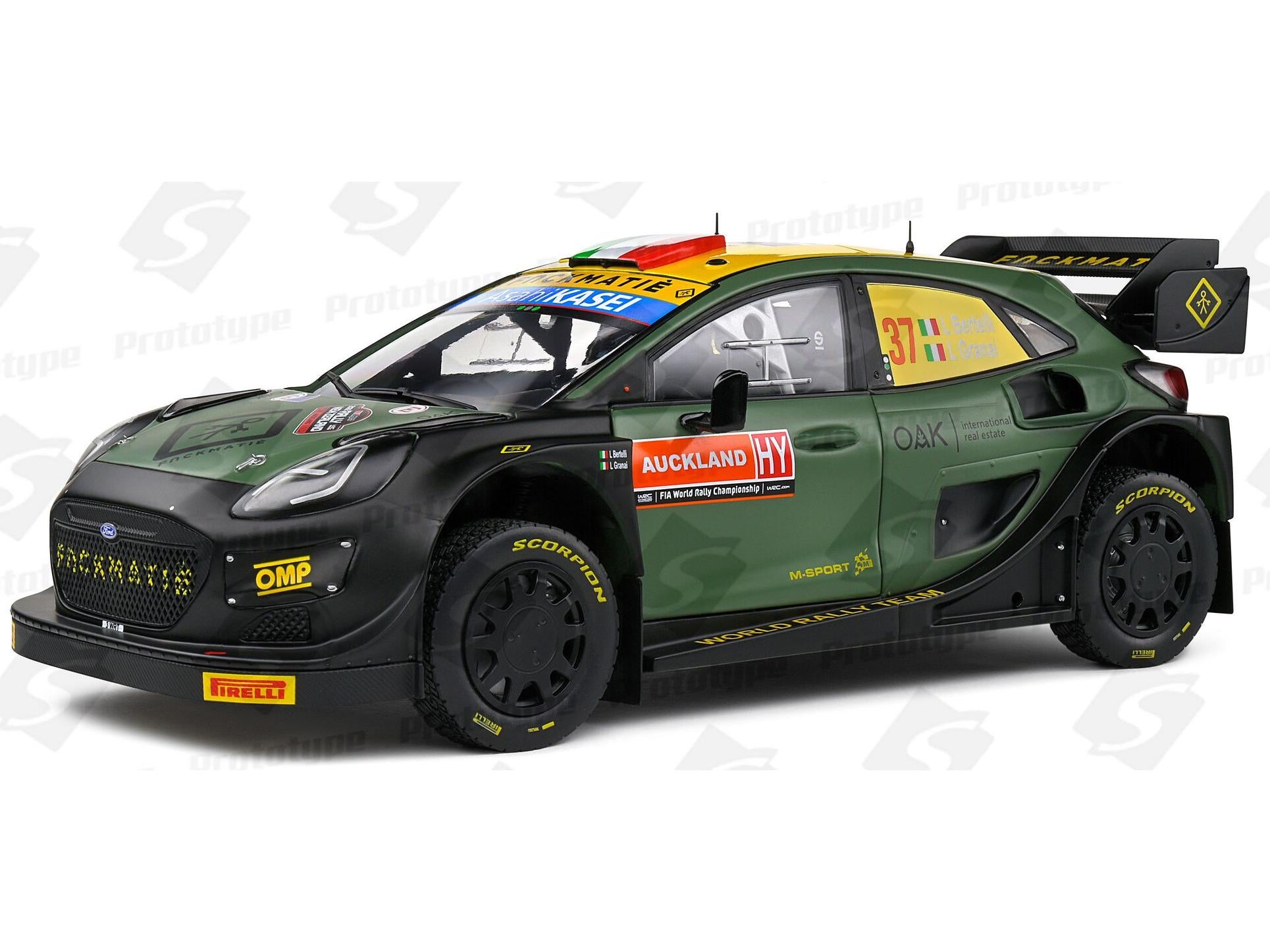 Ford Puma Rally1 #37 Bertelli Granai Rally New Zealand 2022 1:18 Scale Solido Diecast Model-Solido-Diecast Model Centre