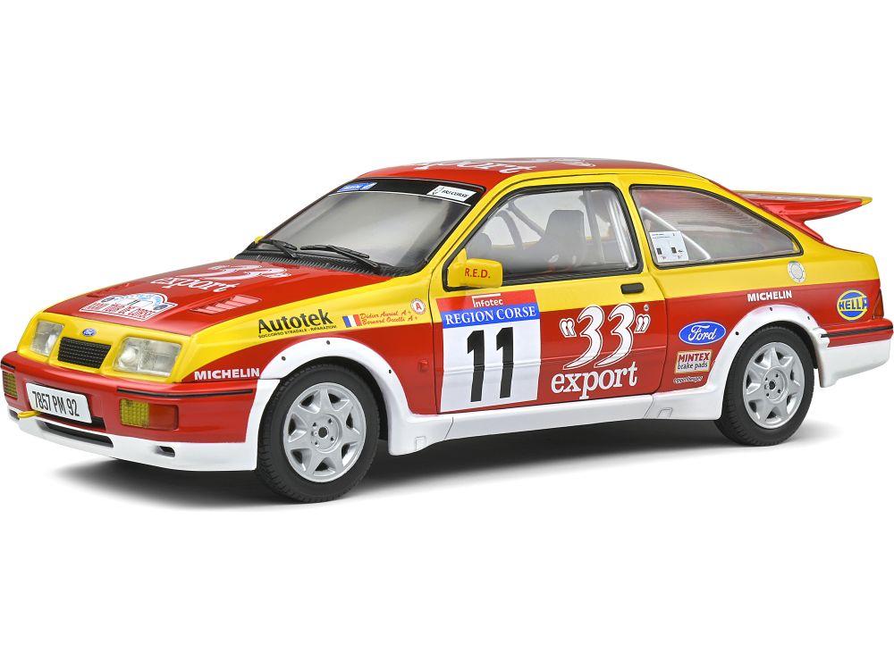 Ford Sierra Cosworth #11 Auriol/Occelli Tour De Corse 1987 1:18 Scale Solido Diecast Model-Solido-Diecast Model Centre