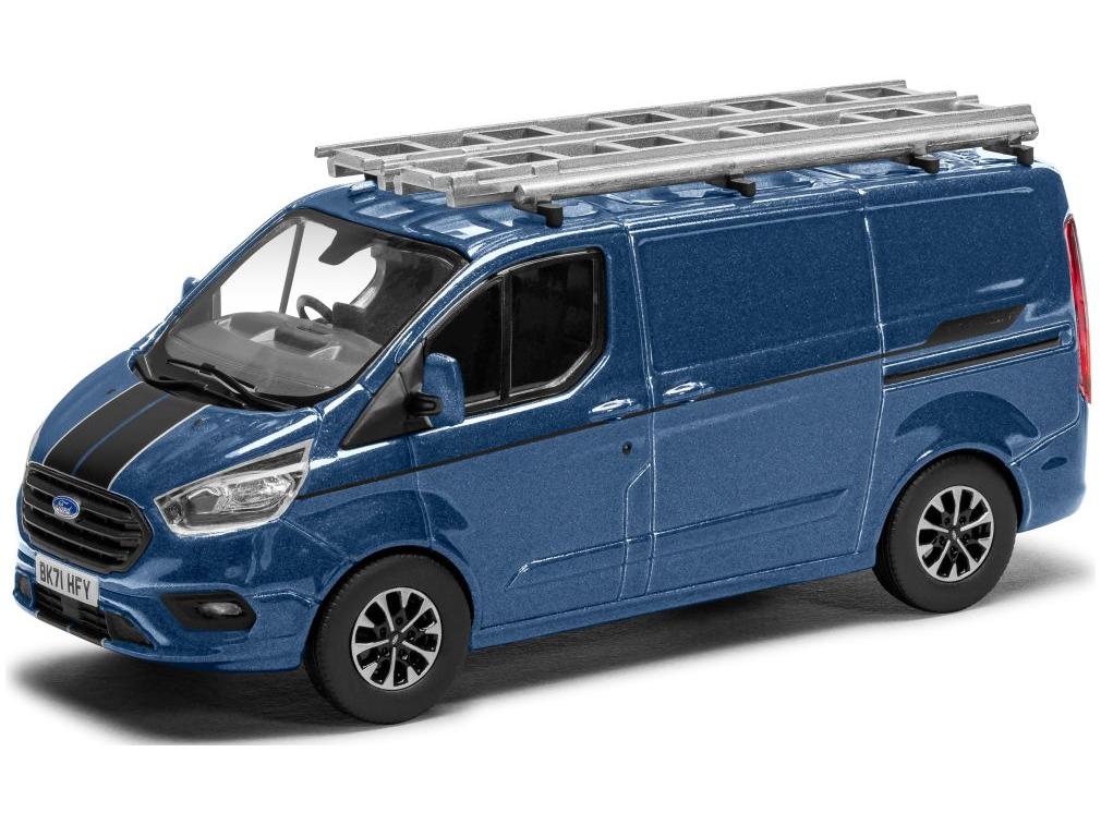 Ford Transit Custom Sport Chrome Blue 1:43 Scale Corgi Vanguards Diecast Model-Corgi-Diecast Model Centre