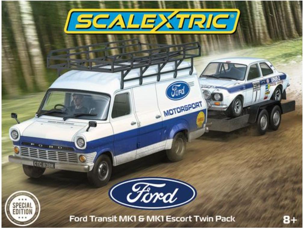 Ford Transit MK1 and MK1 Escort Ford Motorsport 1:32 Scale Scalextric Slot Racing Car-Scalextric-Diecast Model Centre