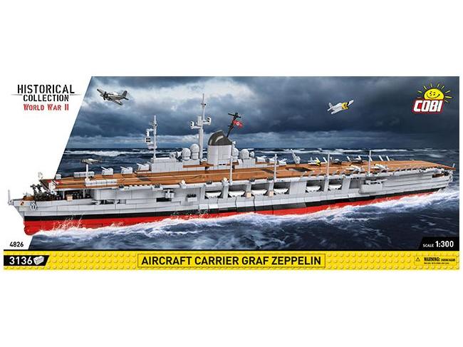 Graf Zeppe Aircraft Carrier WWII (3136 pcs) Cobi Brick Build Kit-Cobi-Diecast Model Centre