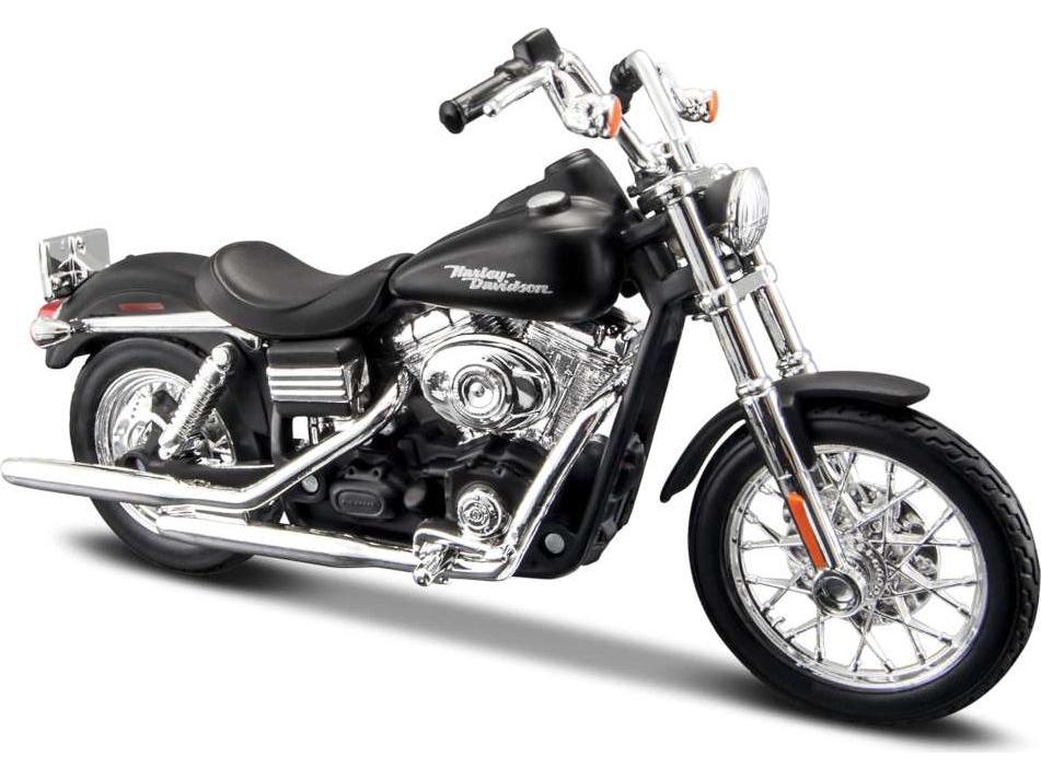 Harley-Davidson Dyna Street Bob 2006 Black 1:18 Scale Maisto Diecast Model-Maisto-Diecast Model Centre