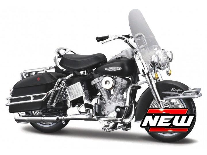 Harley-Davidson FLH Electra Glide 1966 Matte Black 1:18 Scale Maisto Diecast Model-Maisto-Diecast Model Centre