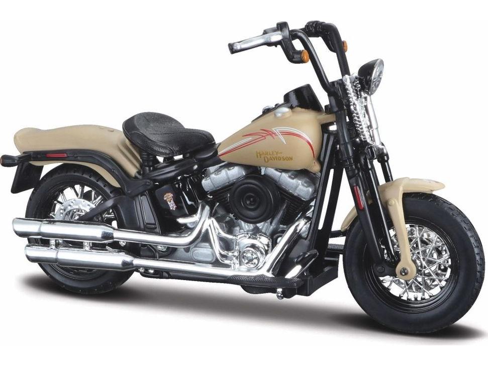Harley-Davidson FLSTB Cross Bones 2008 Beige 1:18 Scale Maisto Diecast Model-Maisto-Diecast Model Centre