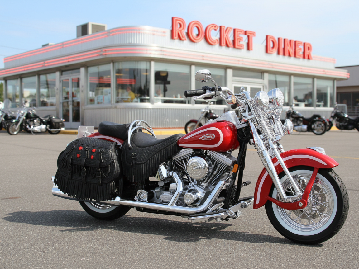 Harley-Davidson FLSTS Heritage Softail Springer 1999 Red 1:18 Scale Maisto Diecast Model