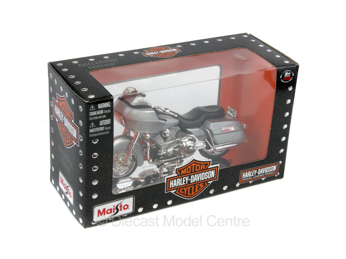 Harley-Davidson FLTR Road Glide 2002 Silver Grey 1:18 Scale Maisto Diecast Model-Maisto-Diecast Model Centre
