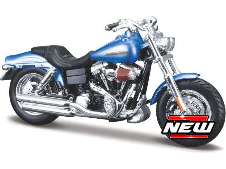 Harley-Davidson FXDFSE CVO Fat Bob 2009 Blue 1:18 Scale Maisto Diecast Model-Maisto-Diecast Model Centre