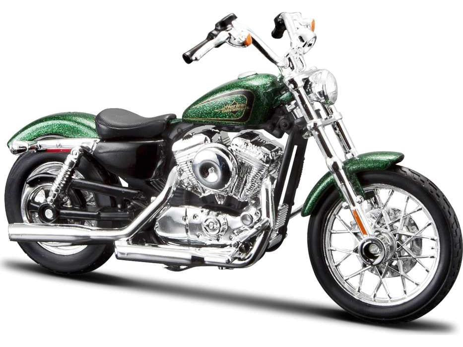 Harley-Davidson XL1200V Seventy-Two 2012 Green 1:18 Scale Maisto Diecast Model-Maisto-Diecast Model Centre
