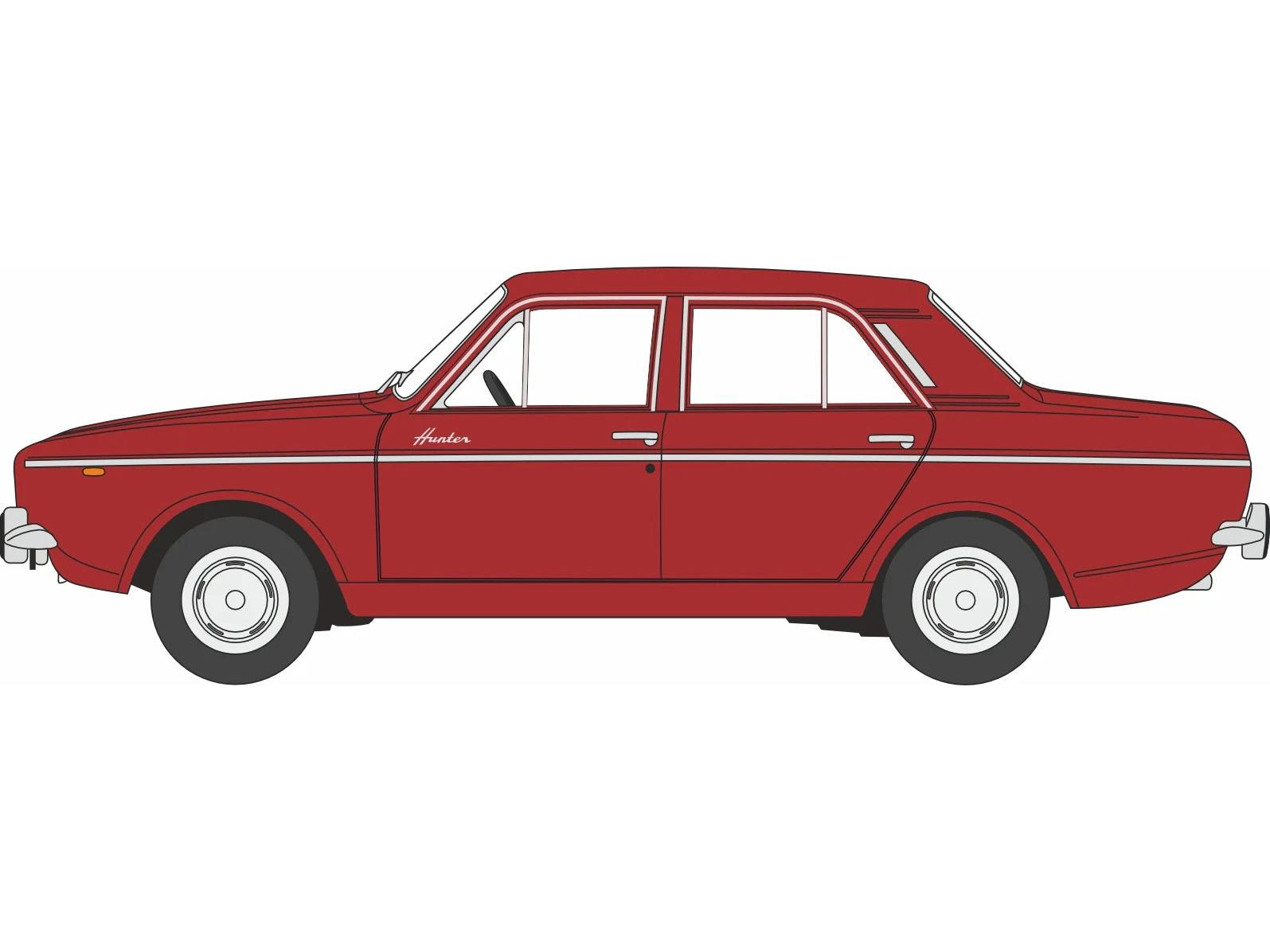 Hillman Hunter Mk2 Signal Red 1:76 Scale Diecast Car – Oxford Diecast-Oxford Diecast-Diecast Model Centre