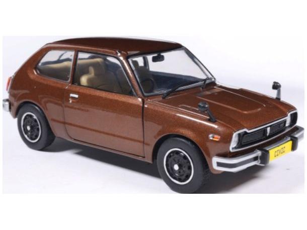 Honda Civic Brown 1972 1:24 Scale WhiteBox Diecast Model Car-WhiteBox-Diecast Model Centre