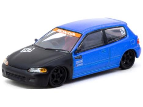 Honda Civic EG6 (Tarmac Works 10th Anniversary) Blue/Black 1:64 Scale Tarmac Works Diecast Model Car-Tarmac Works-Diecast Model Centre