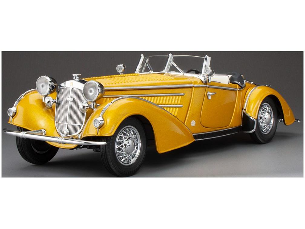ミニカー Sun Star 1939 HORCH 855 ROADSTER 1:18 Horch 855 Roadster Gold 1939 1:18 Scale Sun Star Diecast Model Car