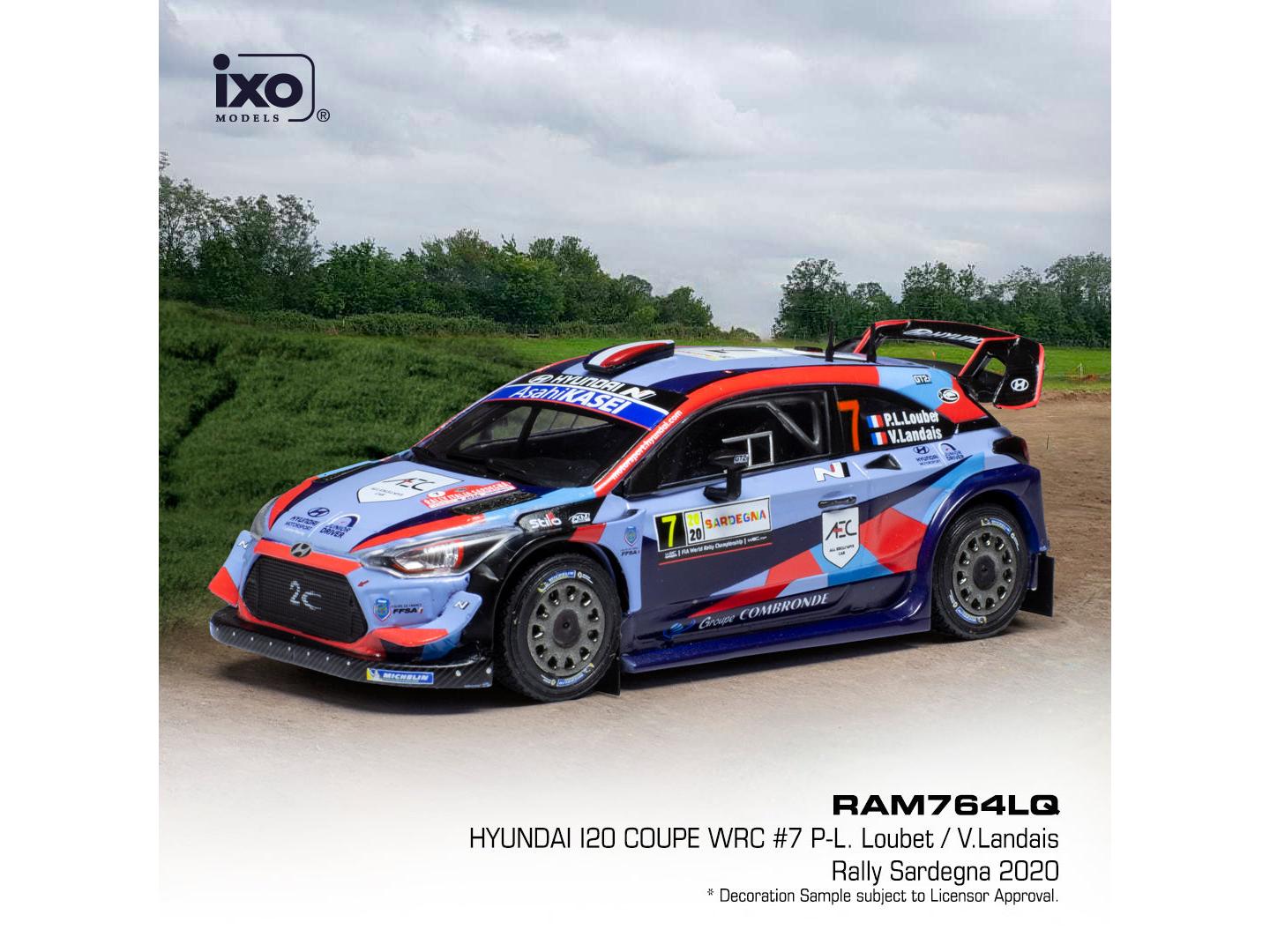 Hyundai i2 Coupe WRC #7 WRC Rallye Sardinien 2020 P. L. Loubet/V.Landais 1:43 Scale IXO Diecast Model Car-IXO-Diecast Model Centre