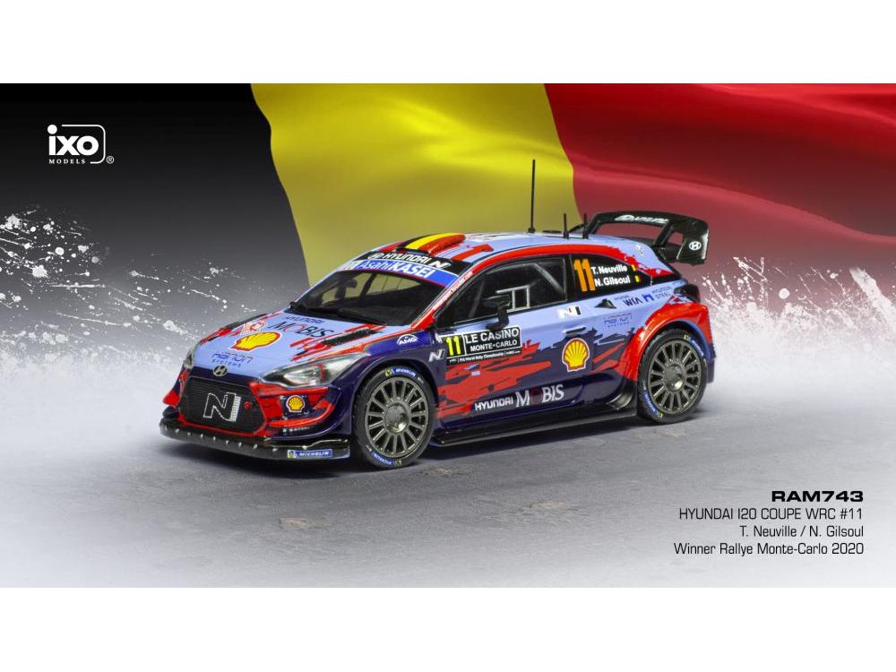 Hyundai i20 Coupe WRC #11 WRC Monte Carlo 2020 T.Neuville/N.Gilsoul 1:43 Scale IXO Diecast Model Car-IXO-Diecast Model Centre