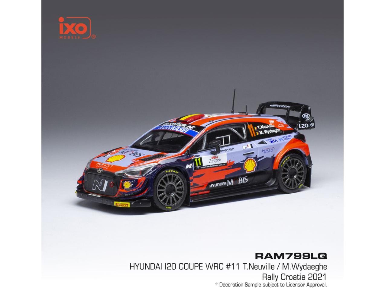 Hyundai i20 Coupe WRC #11 WRC Rally Croatia 2021 T.Neuville/M.Wydaeghe 1:43 Scale IXO Diecast Model Car-IXO-Diecast Model Centre