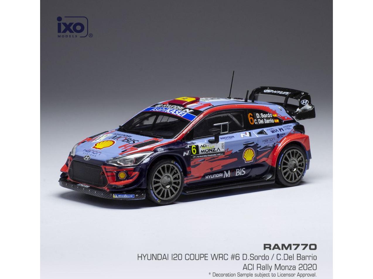 Hyundai i20 Coupe WRC #6 WRC Rallye Monza 2020 D.Sordo/C.Del Barrio 1:43 Scale IXO Diecast Model Car-IXO-Diecast Model Centre