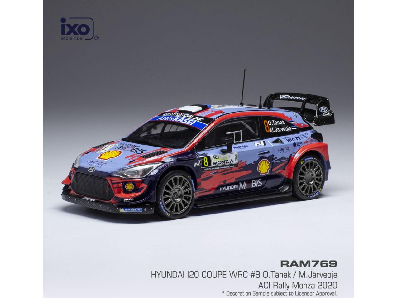 Hyundai i20 Coupe WRC #8 WRC Rallye Monza 2020 S.Ogier/M.Jarveoja 1:43 Scale IXO Diecast Model Car-IXO-Diecast Model Centre