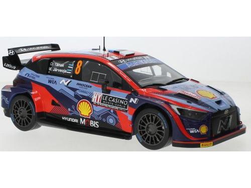 Hyundai i20 N Rally1 #8 T.Tanak/M.Jarveoja WRC2 Rallye Monte Carlo 2022 1:18 Scale Diecast Model-IXO-Diecast Model Centre