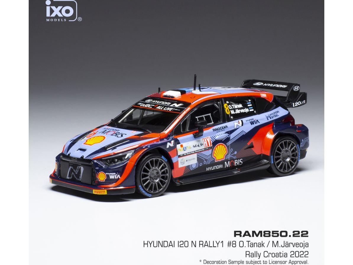 Hyundai i20 N Rally1 #8 WRC Rally Croatia 2022 O.Tanak/M.Jarveoja 1:43 Scale IXO Diecast Model Car-IXO-Diecast Model Centre