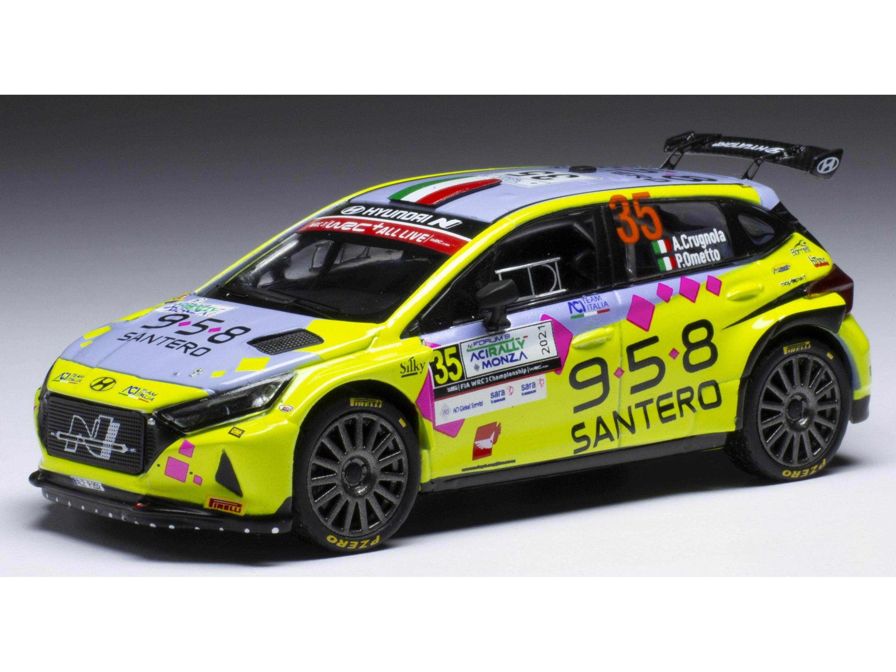 Hyundai i20 N Rally2 #35 WRC Rally Monza 2021 A.Crugnola/P.Ometto 1:43 Scale IXO Diecast Model Car-IXO-Diecast Model Centre
